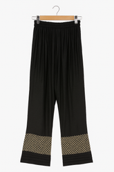 Elegant Black Trousers with Gold Detailing